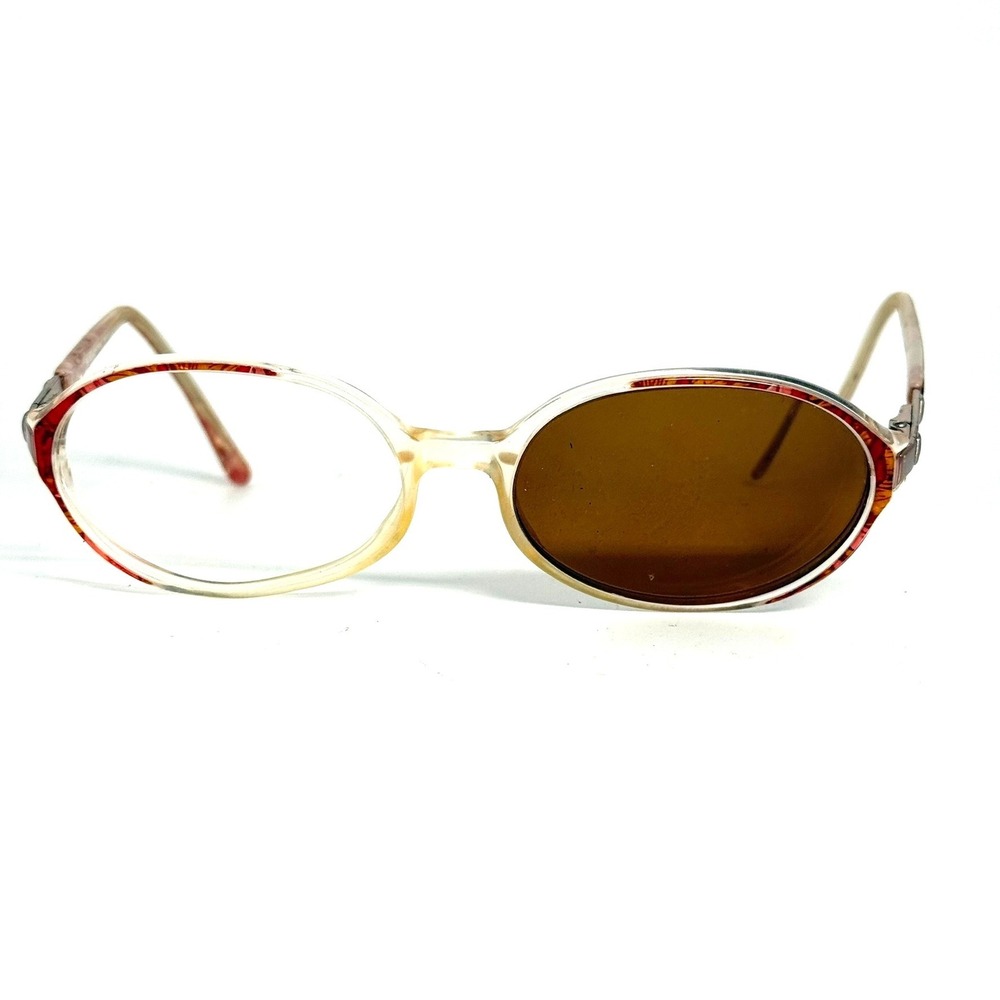 Yves Saint Laurent‎ Vintage Oval Eyeglass Frames Marbled Red Gold Y825 Italy